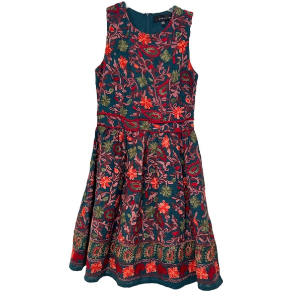 Adelyn Rae | Anthropologie Needlepoint Embroidery Garden Dress Size 6 Romantic - Picture 2 of 9
